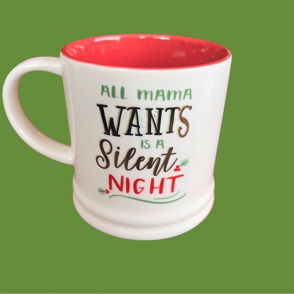 THRESHHOLD 12 oz Christmas Mug “All Mama Wants is a Silent Night” - Picture 2 of 5